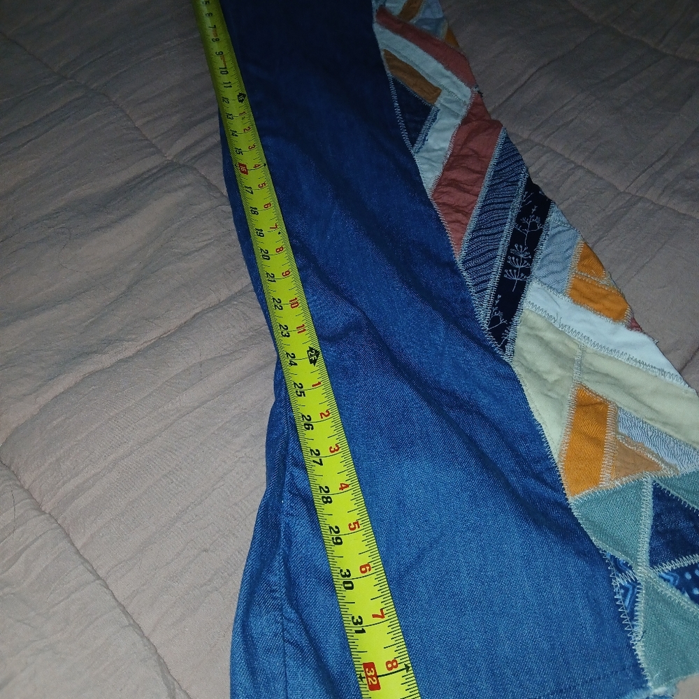 We Free People 26 FABULOUS Stick By Your Side Patched Wide-Leg Jeans Flare Pants - Picture 6 of 16